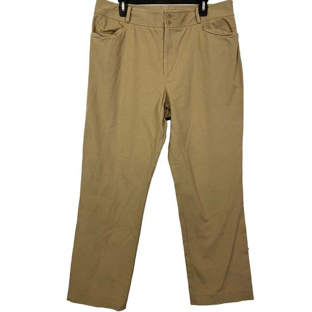 Lauren Ralph Lauren Womens Beige Twill Straight Leg Khakis Casual Pants sz 16